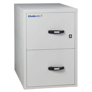 Chubbsafes Fire File 31” M-135 (2 Drawers) 1 Key Lock + Keyless Combination Lock 136L Fire And Burglary Proof Filing Cabinet