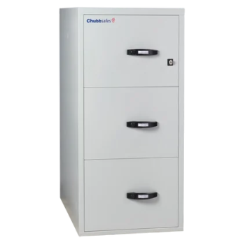 Chubbsafes FireFile 31” M-205 3 Drawers 204L Fireproof Key & Combination Lock Filing Cabinet