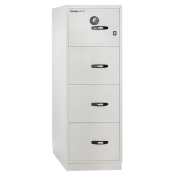 Chubbsafes Fire File 31” M-270 (4 Drawers) 1 Key Lock 136L Fire And Burglary Proof Filing Cabinet