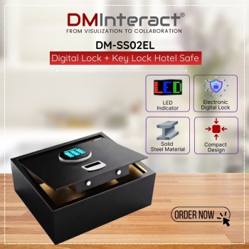 DMInteract DM-SS02EL High Security Top Open Digital Lock + Key Lock Hotel Safe